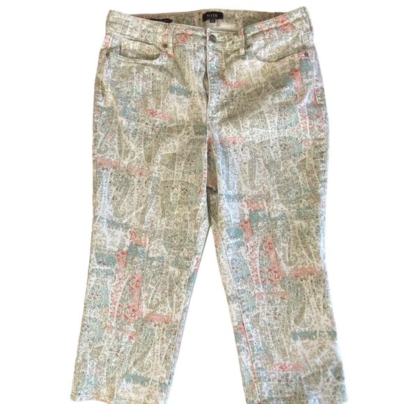 NYDJ Womens Printed Capri Pants Size 14 Multicolor - Picture 1 of 11
